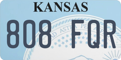 KS license plate 808FQR