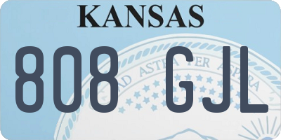 KS license plate 808GJL