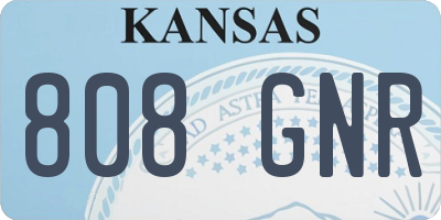 KS license plate 808GNR