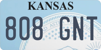 KS license plate 808GNT