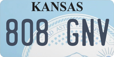 KS license plate 808GNV