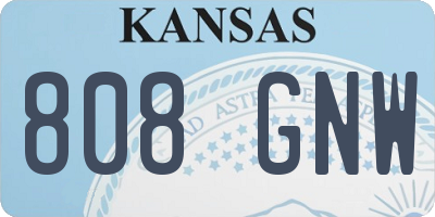 KS license plate 808GNW