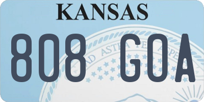 KS license plate 808GOA