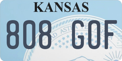KS license plate 808GOF