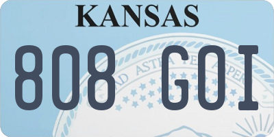KS license plate 808GOI