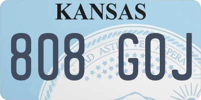 KS license plate 808GOJ