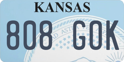 KS license plate 808GOK