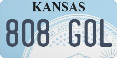 KS license plate 808GOL