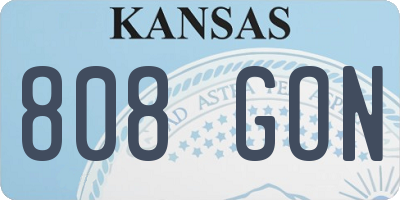 KS license plate 808GON