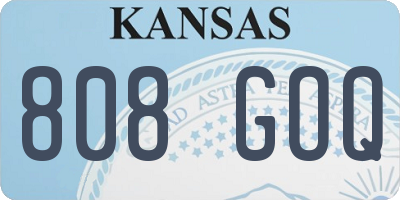KS license plate 808GOQ