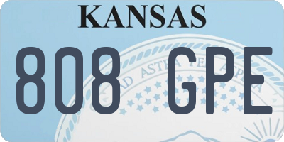 KS license plate 808GPE