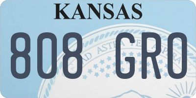 KS license plate 808GRO