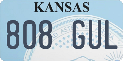 KS license plate 808GUL