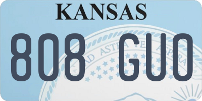 KS license plate 808GUO