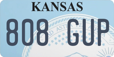 KS license plate 808GUP