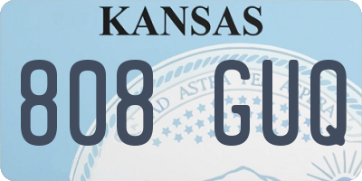 KS license plate 808GUQ