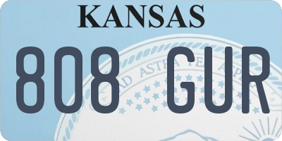 KS license plate 808GUR