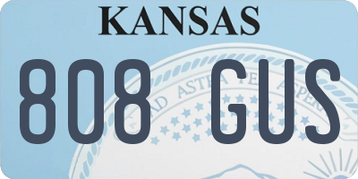 KS license plate 808GUS