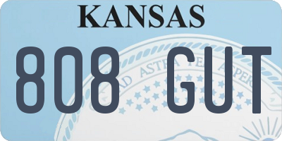 KS license plate 808GUT