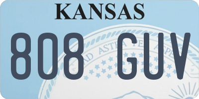 KS license plate 808GUV