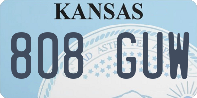 KS license plate 808GUW