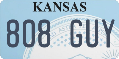 KS license plate 808GUY