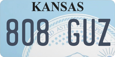 KS license plate 808GUZ