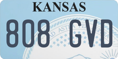 KS license plate 808GVD