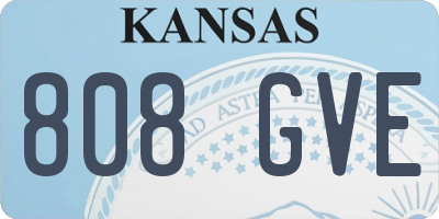 KS license plate 808GVE