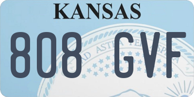 KS license plate 808GVF