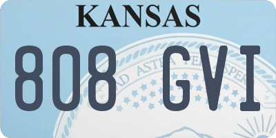 KS license plate 808GVI