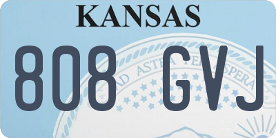 KS license plate 808GVJ