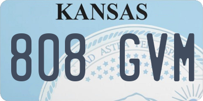 KS license plate 808GVM