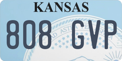 KS license plate 808GVP