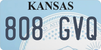 KS license plate 808GVQ