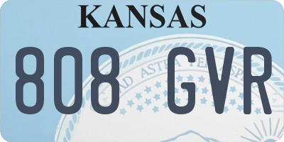 KS license plate 808GVR