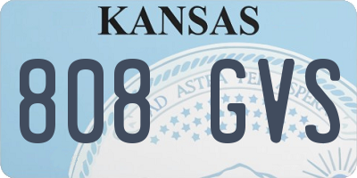 KS license plate 808GVS