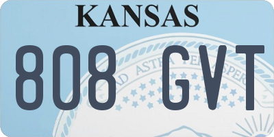 KS license plate 808GVT