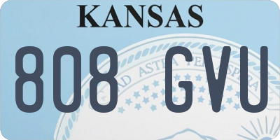 KS license plate 808GVU