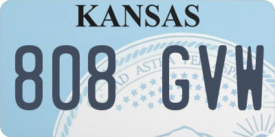 KS license plate 808GVW
