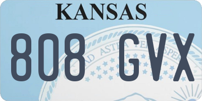 KS license plate 808GVX