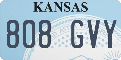 KS license plate 808GVY