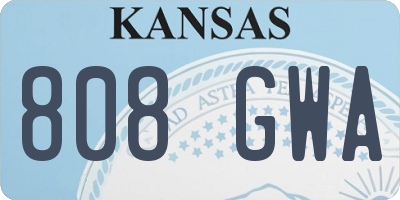 KS license plate 808GWA