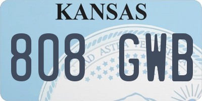 KS license plate 808GWB