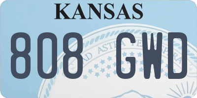 KS license plate 808GWD