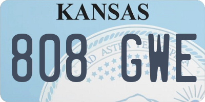KS license plate 808GWE