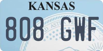 KS license plate 808GWF