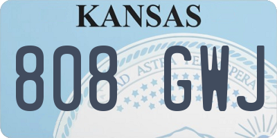 KS license plate 808GWJ