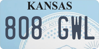 KS license plate 808GWL