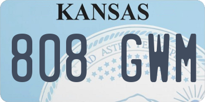 KS license plate 808GWM